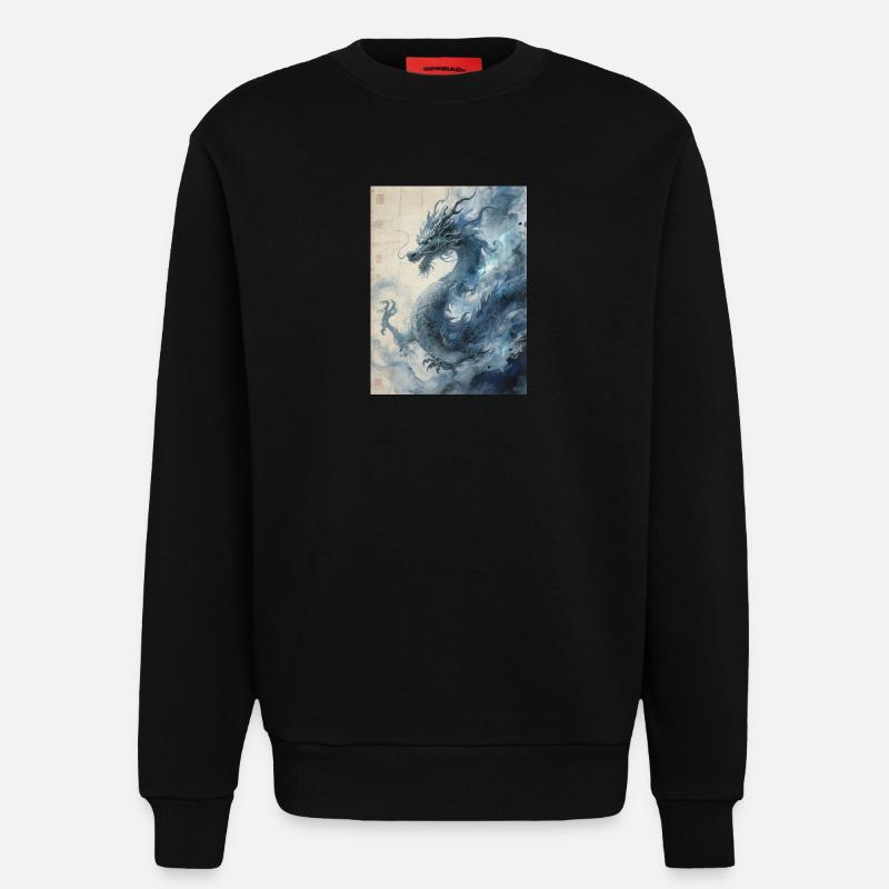 Die Sternennacht: Blauer Drache – Aether - Sweatshirt - made by SPREAD  - SOLID BLACK