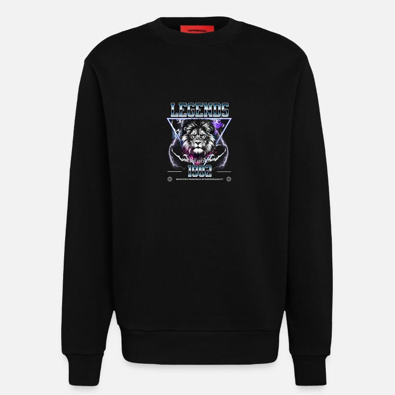 1982 Birthday Legend Leo - Sweatshirt - made by SPREAD  - SOLID BLACK