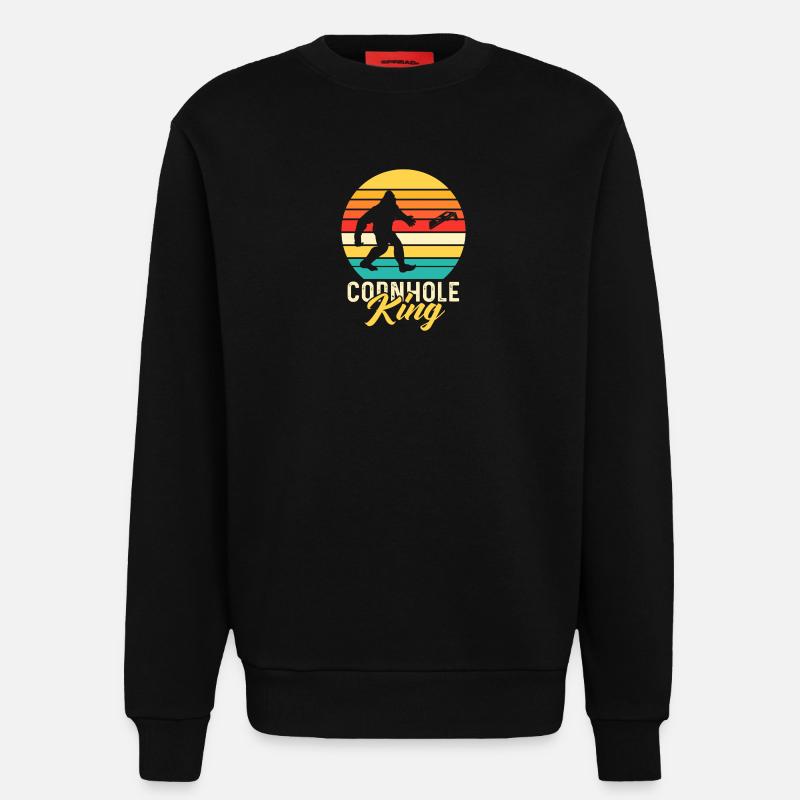 Cornhole King Sasquatch sacs à lancer Jeu - Sweat bio décontracté fabriqué en UE - SOLID BLACK