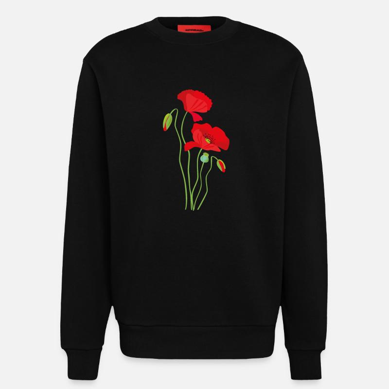 Mohn - Blumendesign - Sweatshirt - made by SPREAD  - SOLID BLACK