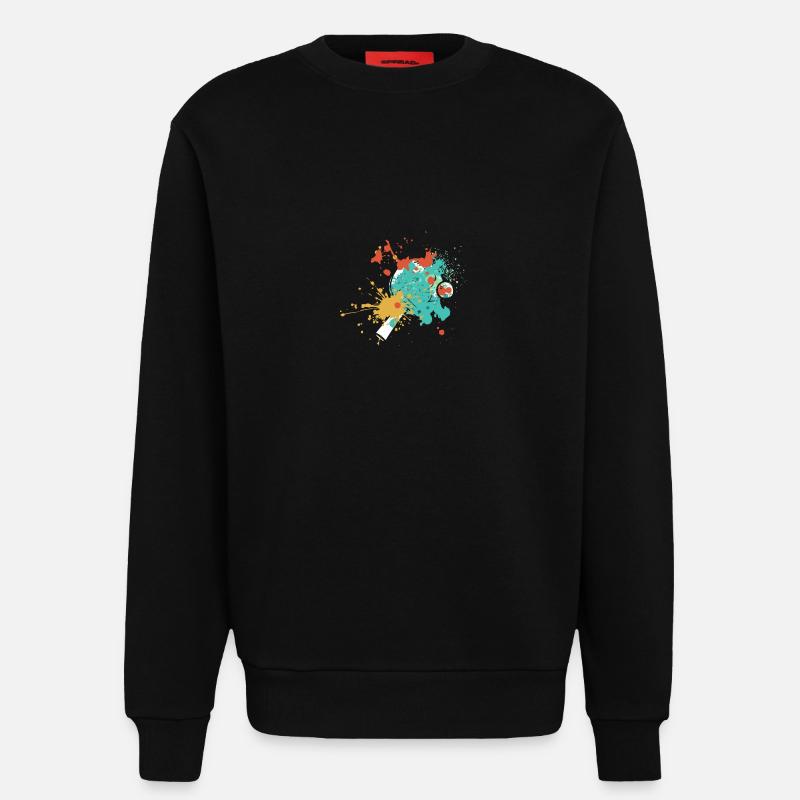 Splash Art Table Tennis Player - Sweatshirt - made by SPREAD - SOLID BLACK