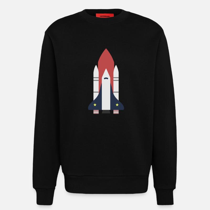 Rocket space gift idea - Sweatshirt - made by SPREAD - SOLID BLACK