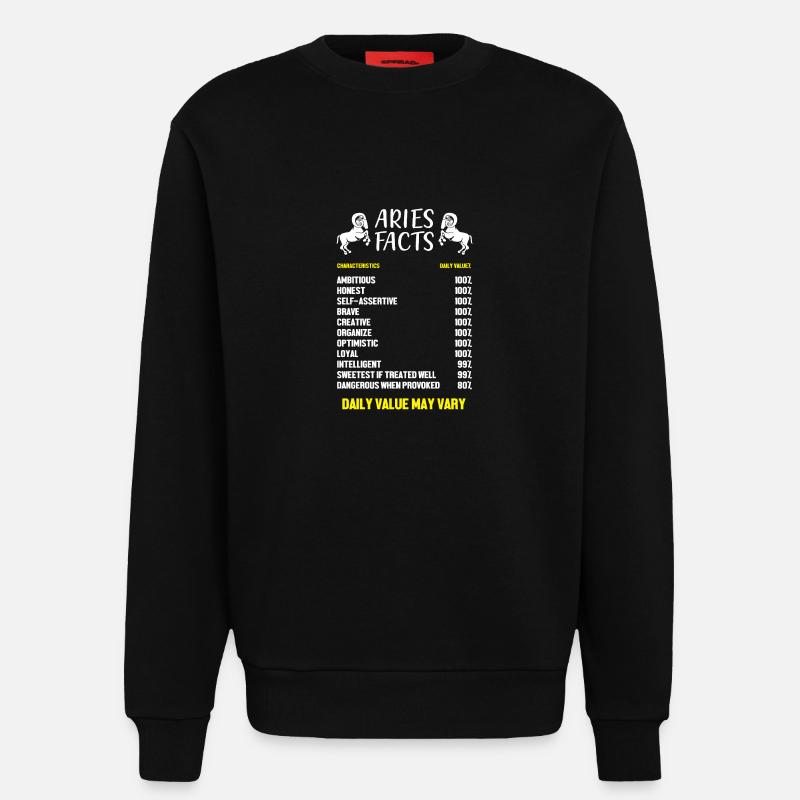 Sternzeichen Widder - Sweatshirt - made by SPREAD  - SOLID BLACK