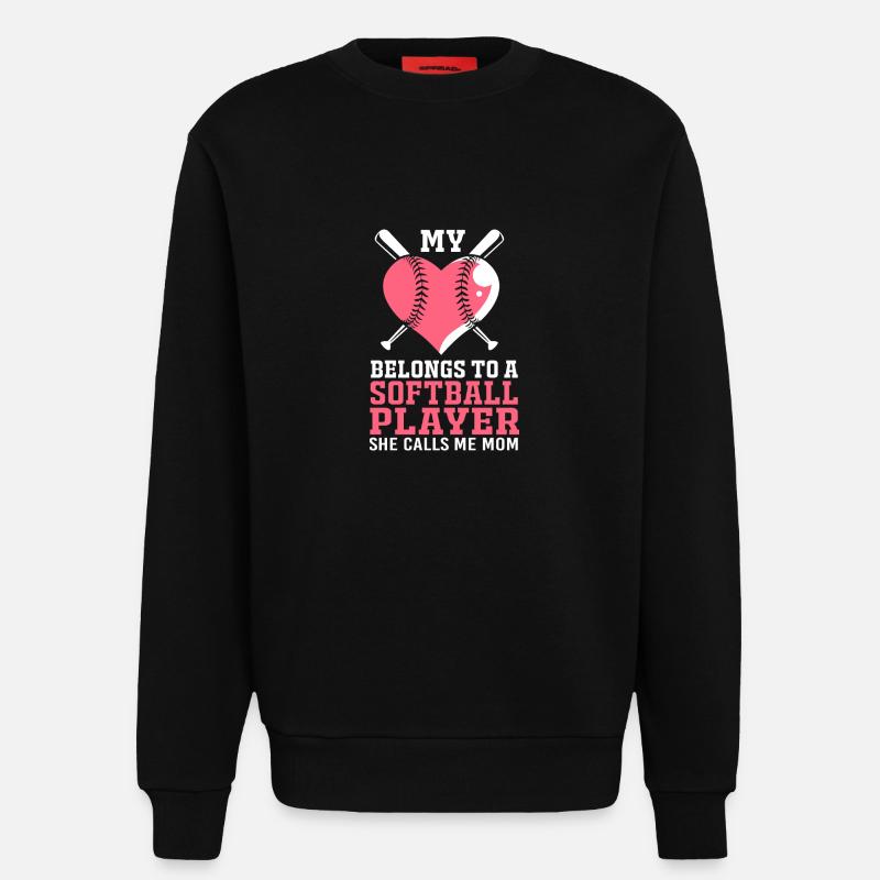 Softball Mutter Softball Mama - Sweatshirt - made by SPREAD  - SOLID BLACK