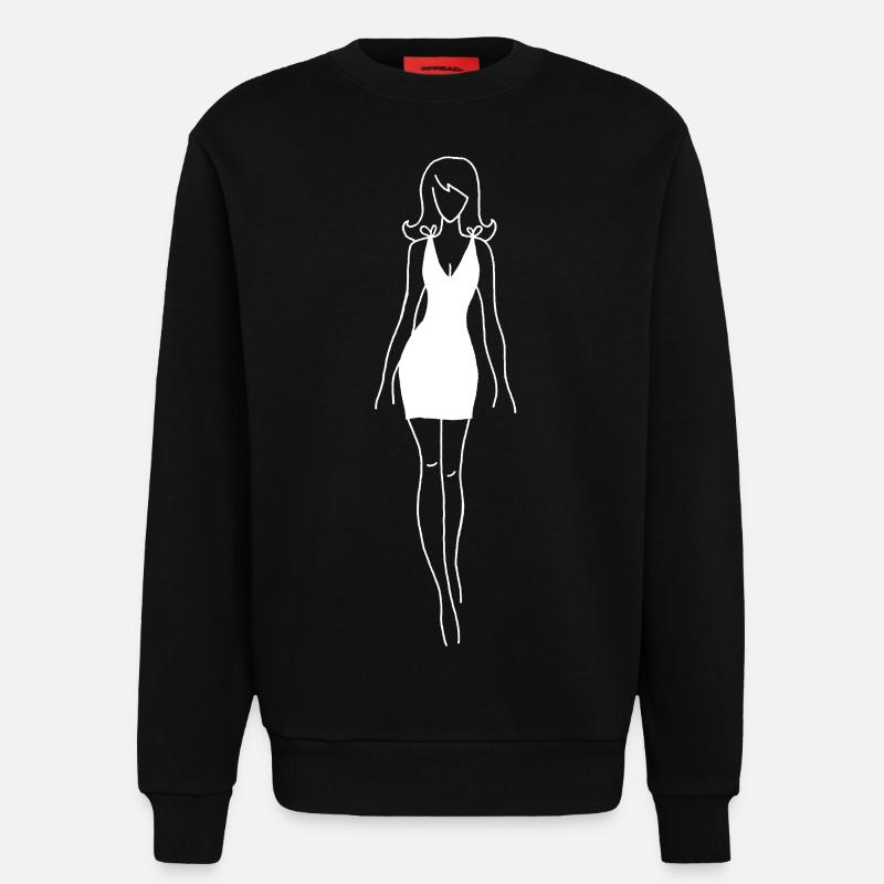 Frau im weißen Kleid - Sweatshirt - made by SPREAD  - SOLID BLACK