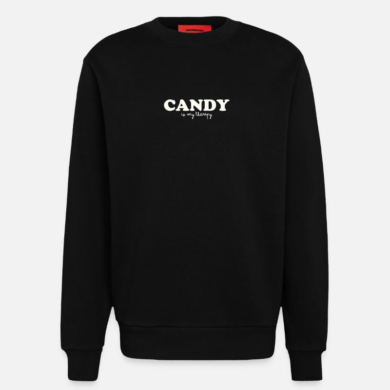 CANDY IS MY THERAPY - Sweatshirt - made by SPREAD  - SOLID BLACK