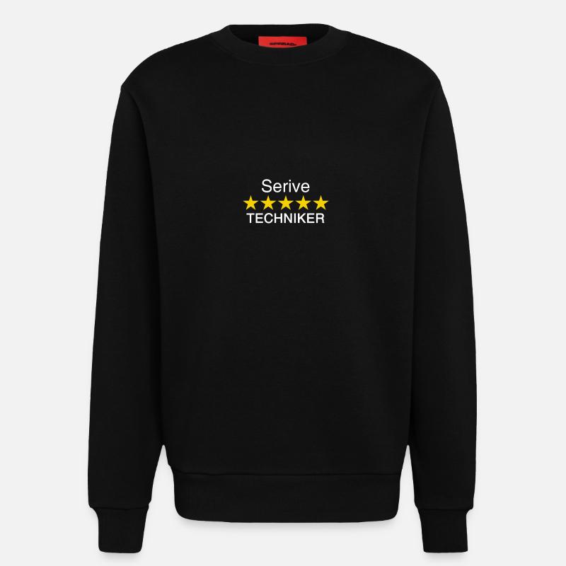 Service Techniker weiss - Sweatshirt - made by SPREAD  - SOLID BLACK