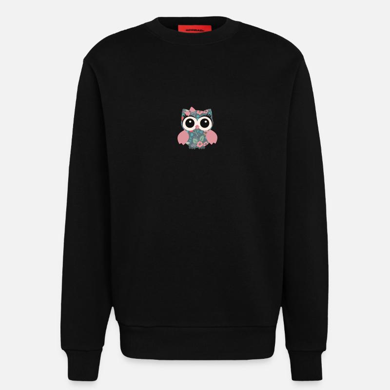 Eule Blumenmuster - Sweatshirt - made by SPREAD  - SOLID BLACK