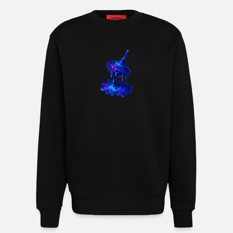 Schmelzender Kreisel Blau Lila - Sweatshirt - made by SPREAD - SOLID BLACK
