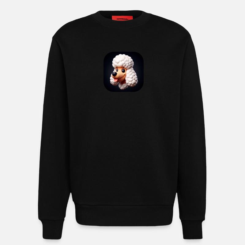 Comic Pudel Hund - Sweatshirt - made by SPREAD  - SOLID BLACK