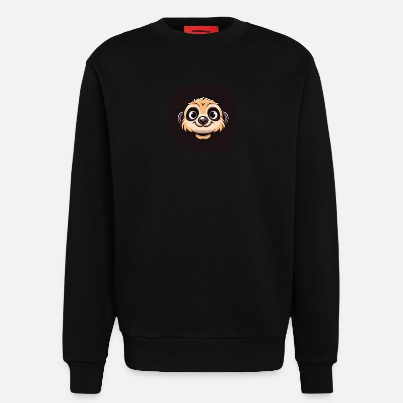 Comic Erdmännchen Kopf - Sweatshirt - made by SPREAD  - SOLID BLACK