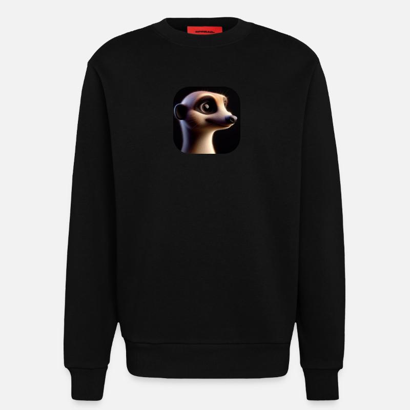 Süßes Erdmännchen im Animationsstil - Sweatshirt - made by SPREAD  - SOLID BLACK