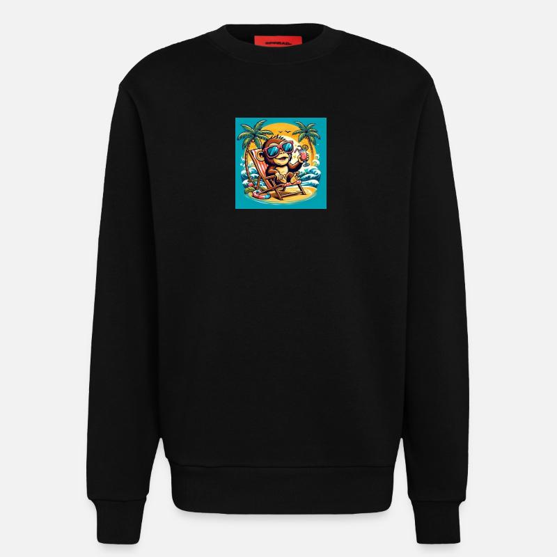 Äffchen am Strand - Sweatshirt - made by SPREAD  - SOLID BLACK