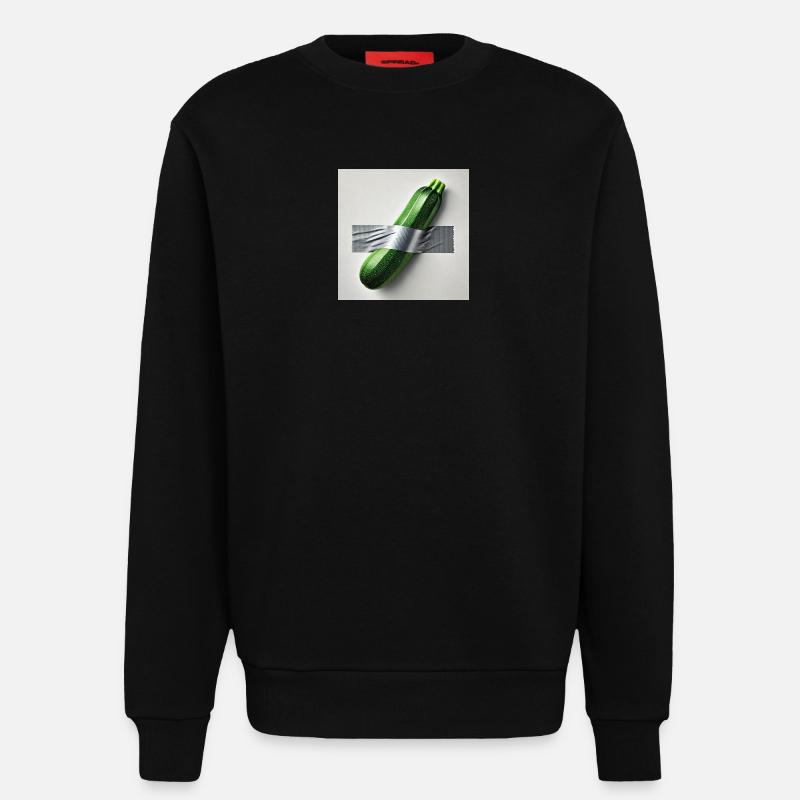 Courgettes encadrées par un ruban - Sweat bio décontracté fabriqué en UE - SOLID BLACK