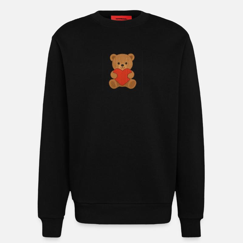 Teddybär mit Herz - Sweatshirt - made by SPREAD  - SOLID BLACK