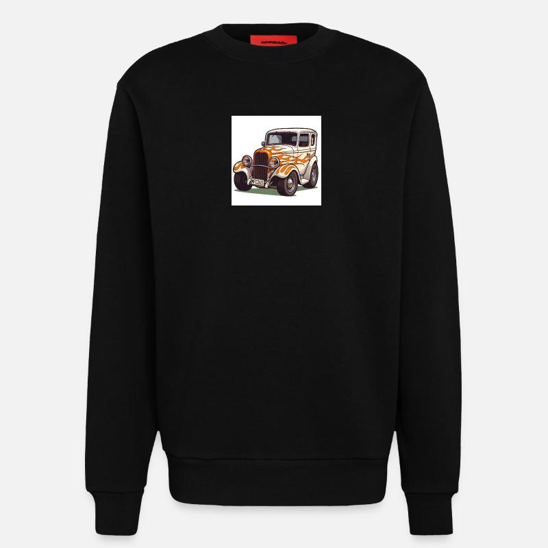 Oldtimer Hot Rod Auto - Sweatshirt - made by SPREAD  - SOLID BLACK