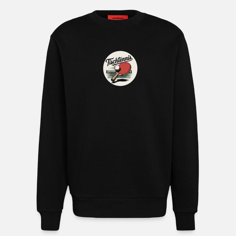 Table Tennis Retro Racket - Sweatshirt - made by SPREAD  - SOLID BLACK