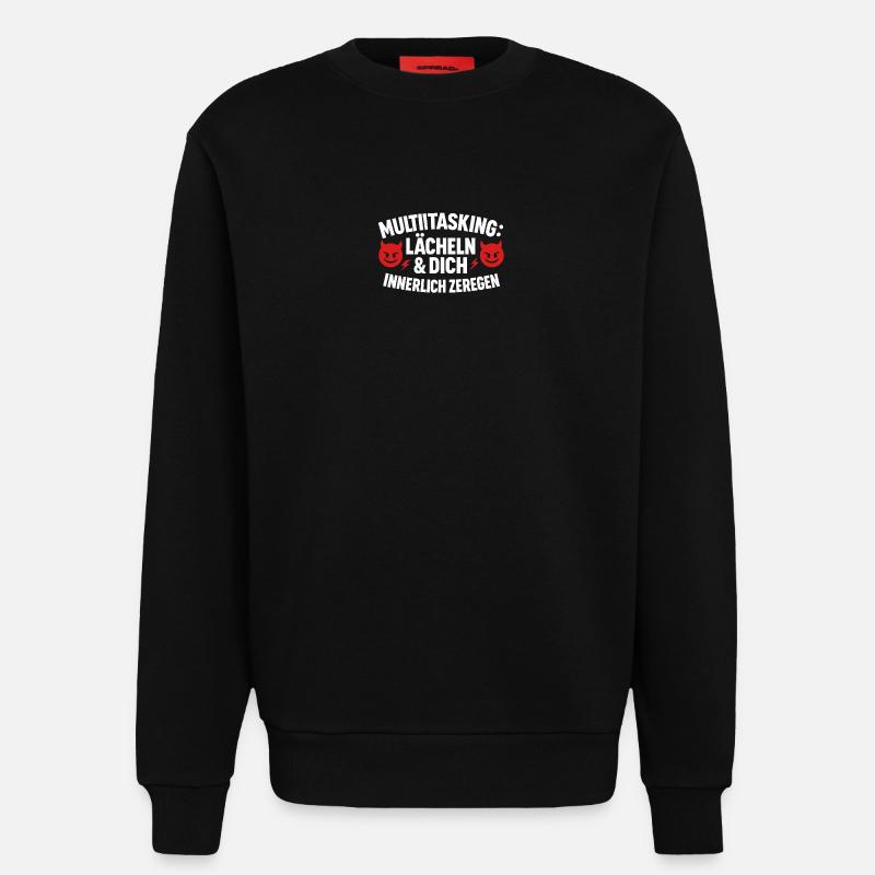 Multitasking Internally disassembling smiles - Sweatshirt - made by SPREAD  - SOLID BLACK