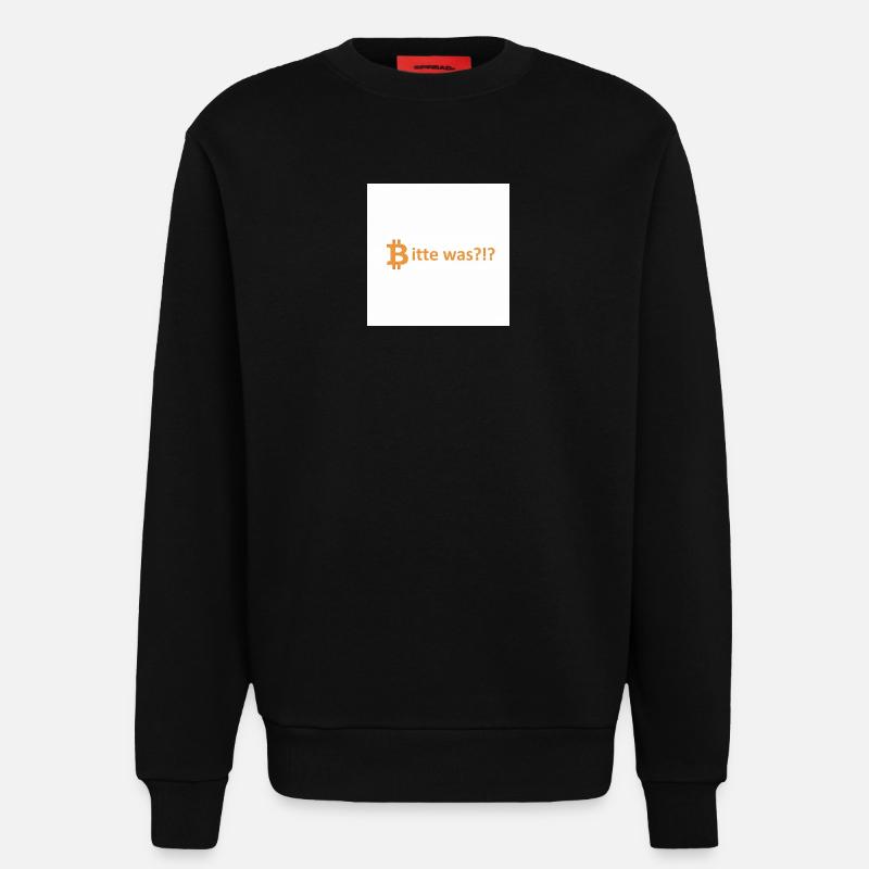 Bitte was?!? Bitcoin Orange - Sweatshirt - made by SPREAD  - SOLID BLACK