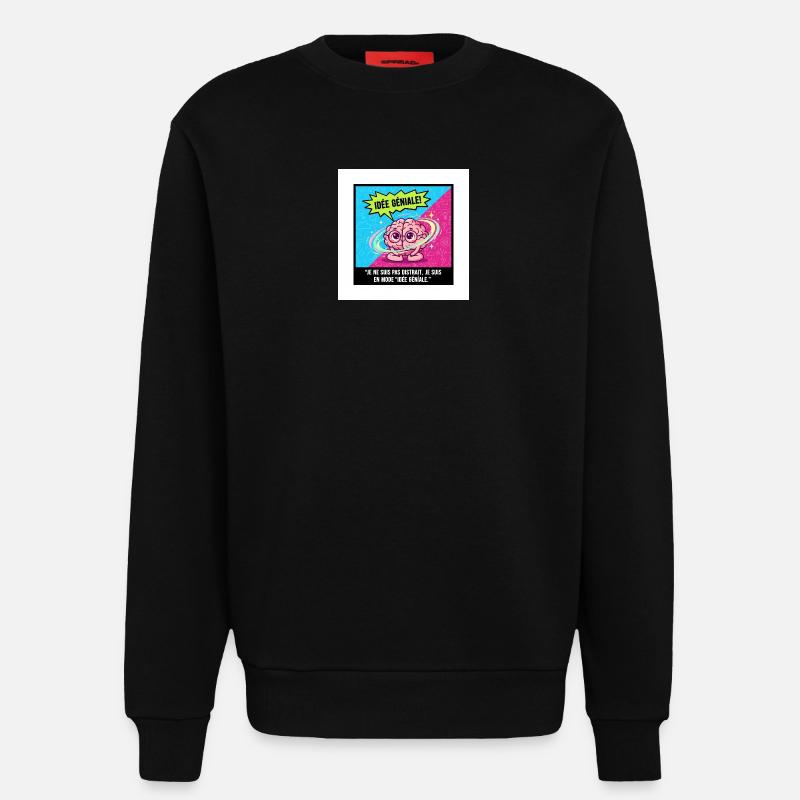 Awesome Idea Brain Pop - Sweatshirt - made by SPREAD  - SOLID BLACK