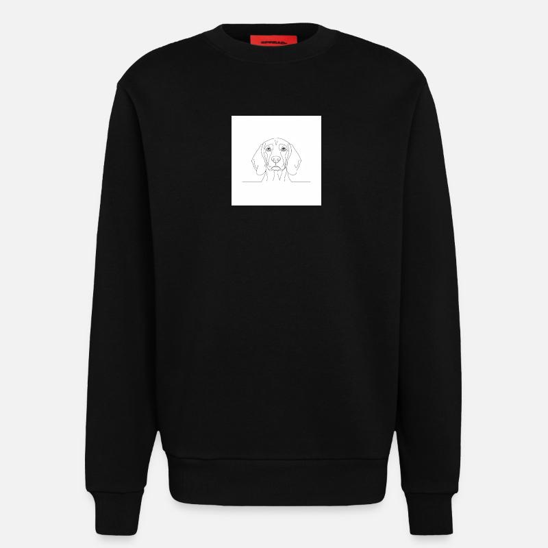 Beagle Line Portrait Head - Sweatshirt - made by SPREAD  - SOLID BLACK