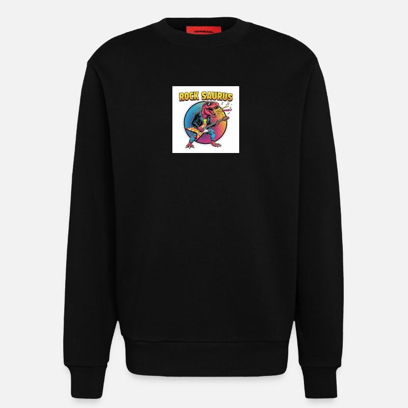 Rock Saurus Gitarrenheld - Sweatshirt - made by SPREAD  - SOLID BLACK