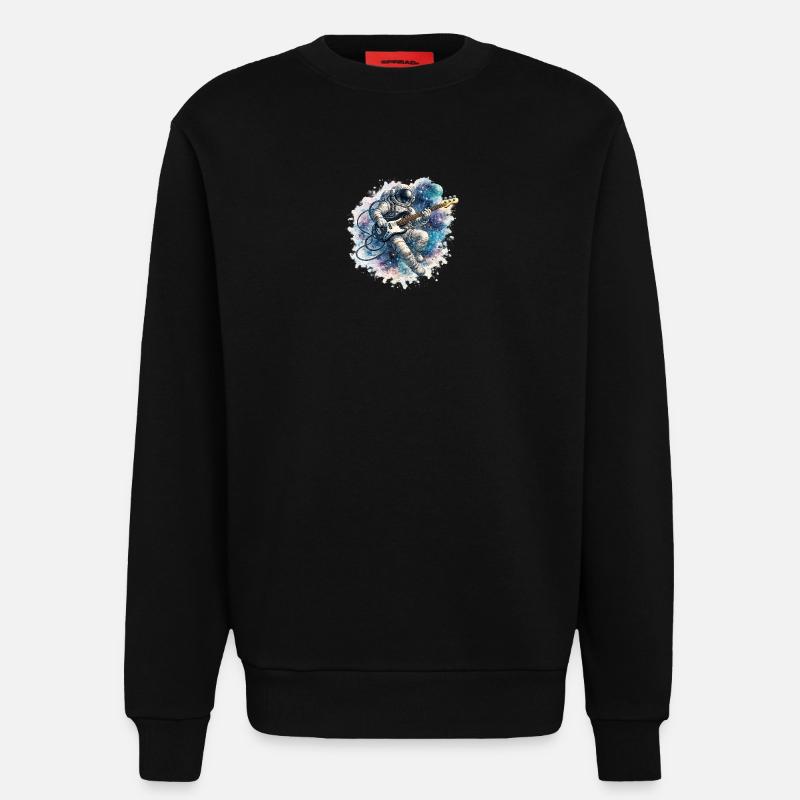 Astronaute spatial avec basse - Sweat bio décontracté fabriqué en UE - SOLID BLACK