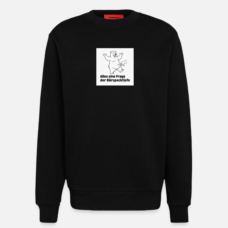 Bear Fat Depth White - Sweatshirt - made by SPREAD  - SOLID BLACK