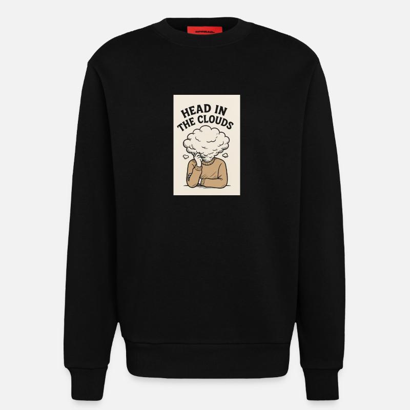 Head in the Clouds - Sweatshirt - made by SPREAD  - SOLID BLACK