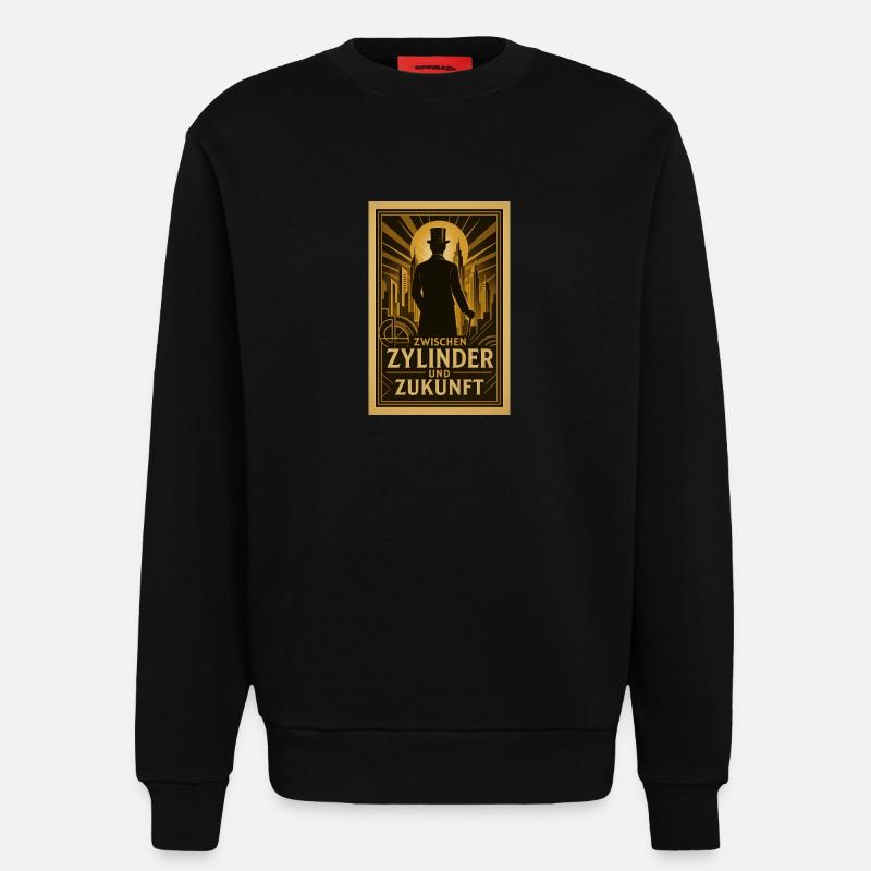 1930 Between Cylinder and Future - Sweatshirt - made by SPREAD  - SOLID BLACK
