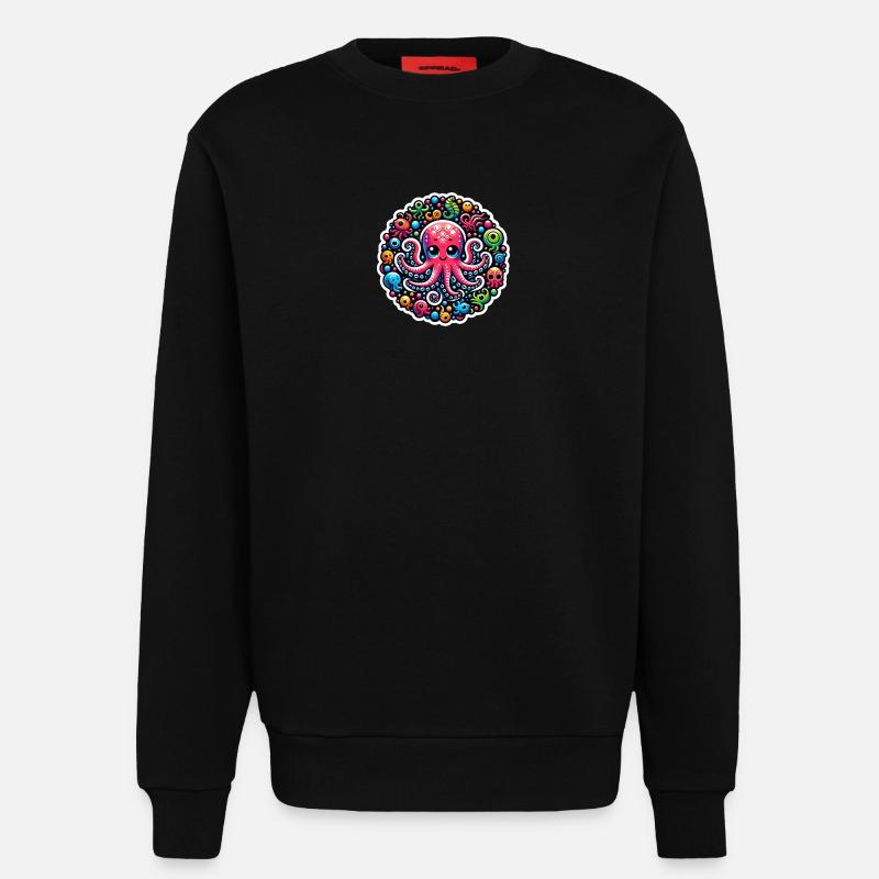 Octopus Octopus Fish - Sweatshirt - made by SPREAD  - SOLID BLACK