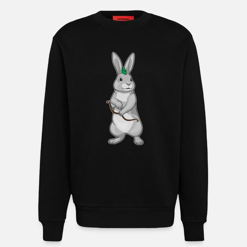 Bunny Archer Bow - Sweatshirt - made by SPREAD  - SOLID BLACK