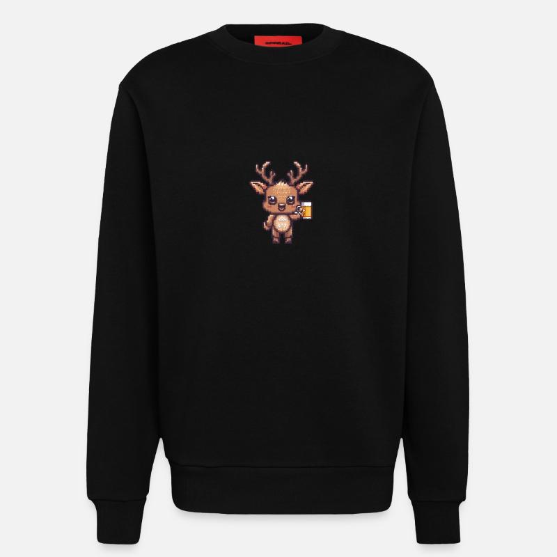 Hirsch Pixel Bier - Sweatshirt - made by SPREAD  - SOLID BLACK