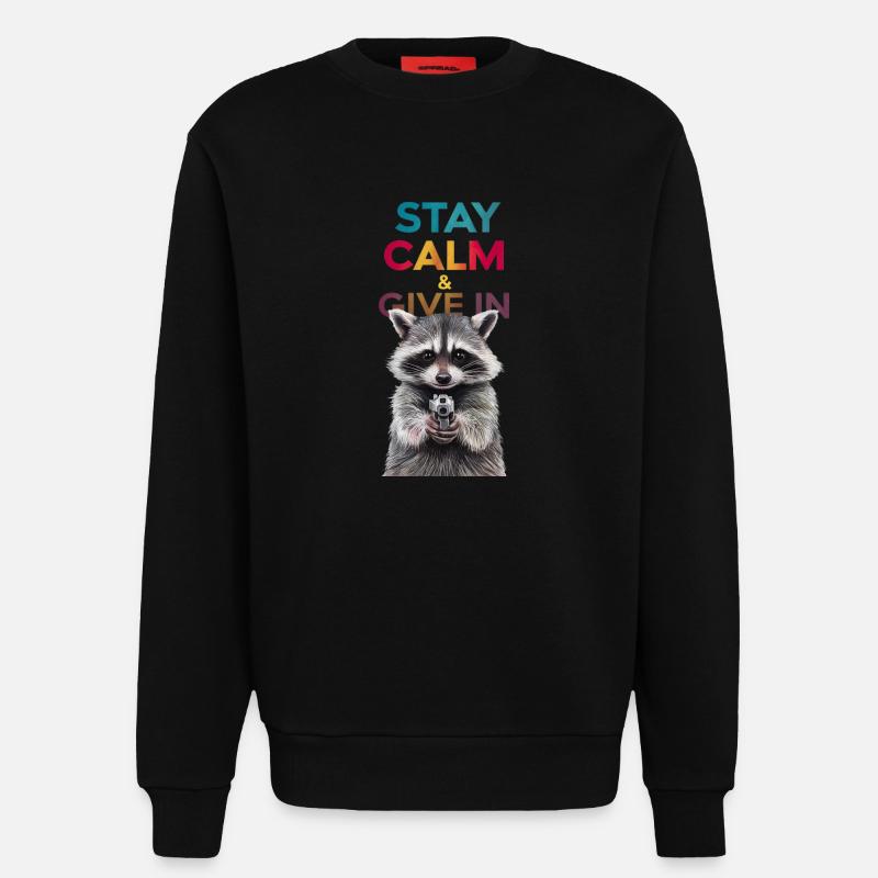 Meme Waschbär - Sweatshirt - made by SPREAD  - SOLID BLACK