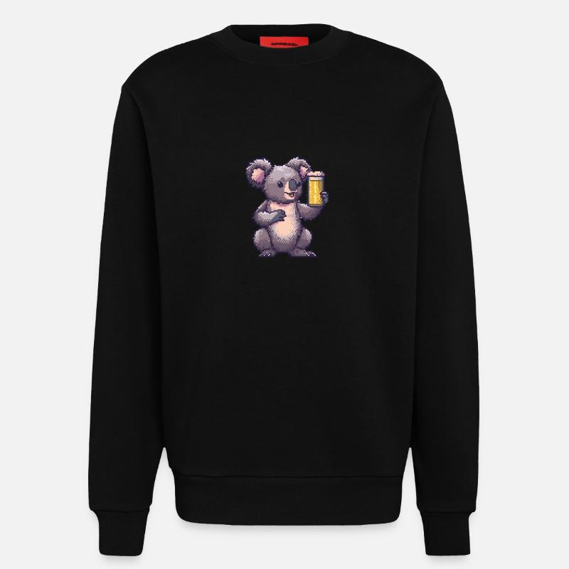Koala Pixel Bier - Sweatshirt - made by SPREAD  - SOLID BLACK