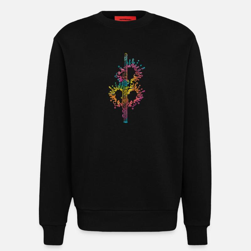 Flötist Querflöte - Sweatshirt - made by SPREAD  - SOLID BLACK