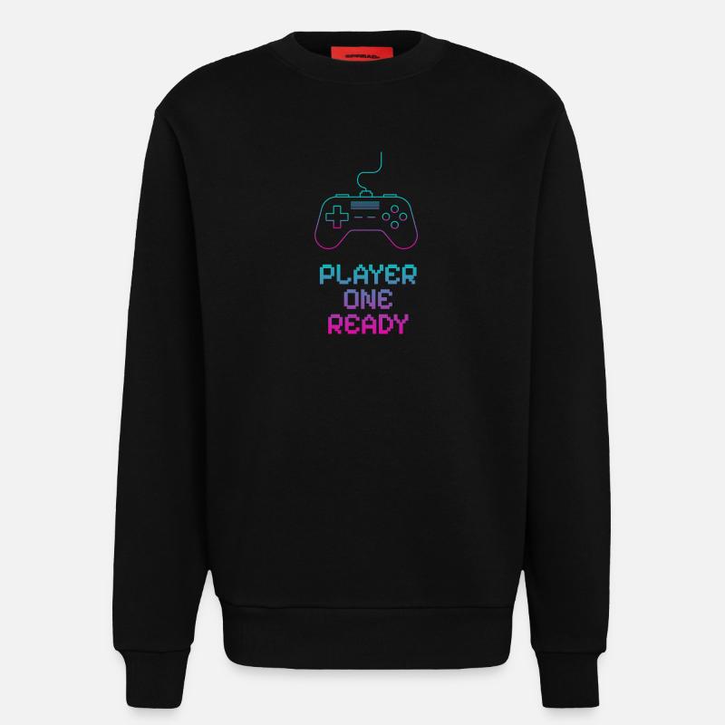 Conception de manette de jeu néon - Sweat bio décontracté fabriqué en UE - SOLID BLACK