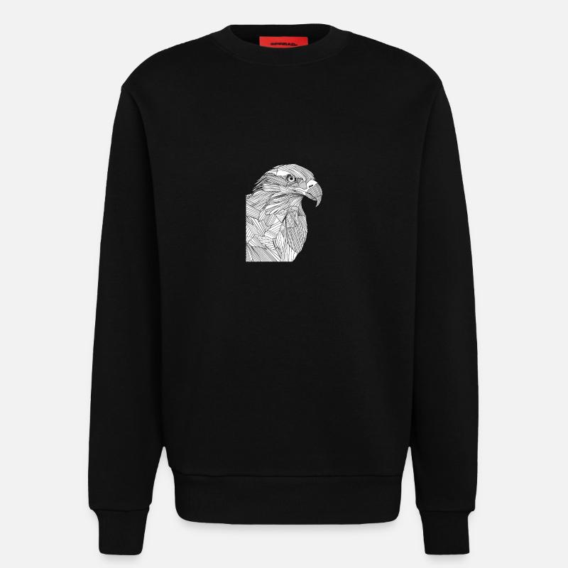 Lines art eagle #eagle - Sweatshirt - made by SPREAD  - SOLID BLACK