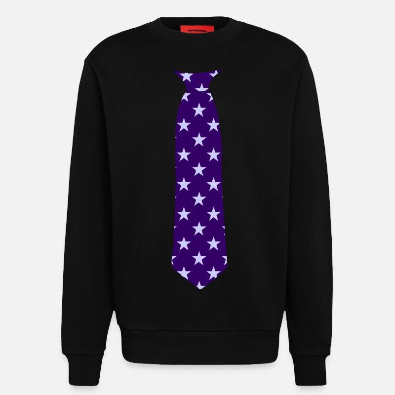 Cravate motif étoile bleu - Sweat bio décontracté fabriqué en UE - SOLID BLACK