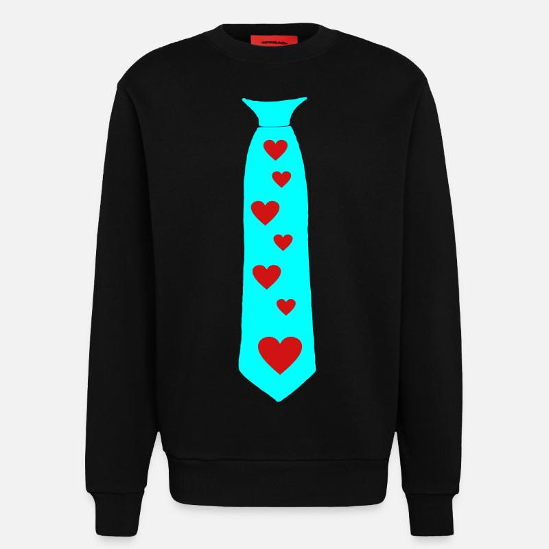Tie printed heart - Sweatshirt - made by SPREAD  - SOLID BLACK