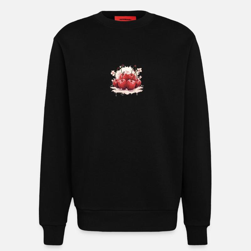 Kirsche - Illustration - Sweatshirt - made by SPREAD  - SOLID BLACK