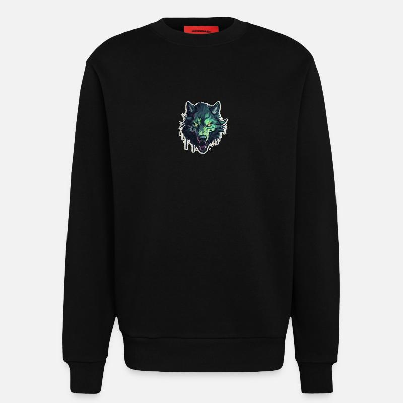 Wolf - Illustration - Sweatshirt - made by SPREAD  - SOLID BLACK