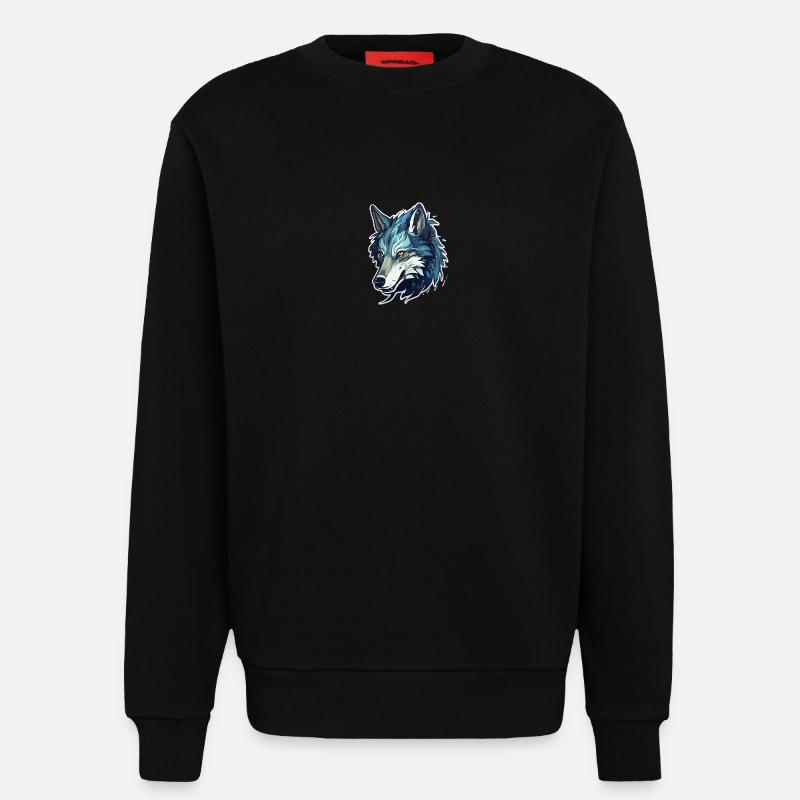 Wolf - Illustration - Sweatshirt - made by SPREAD  - SOLID BLACK