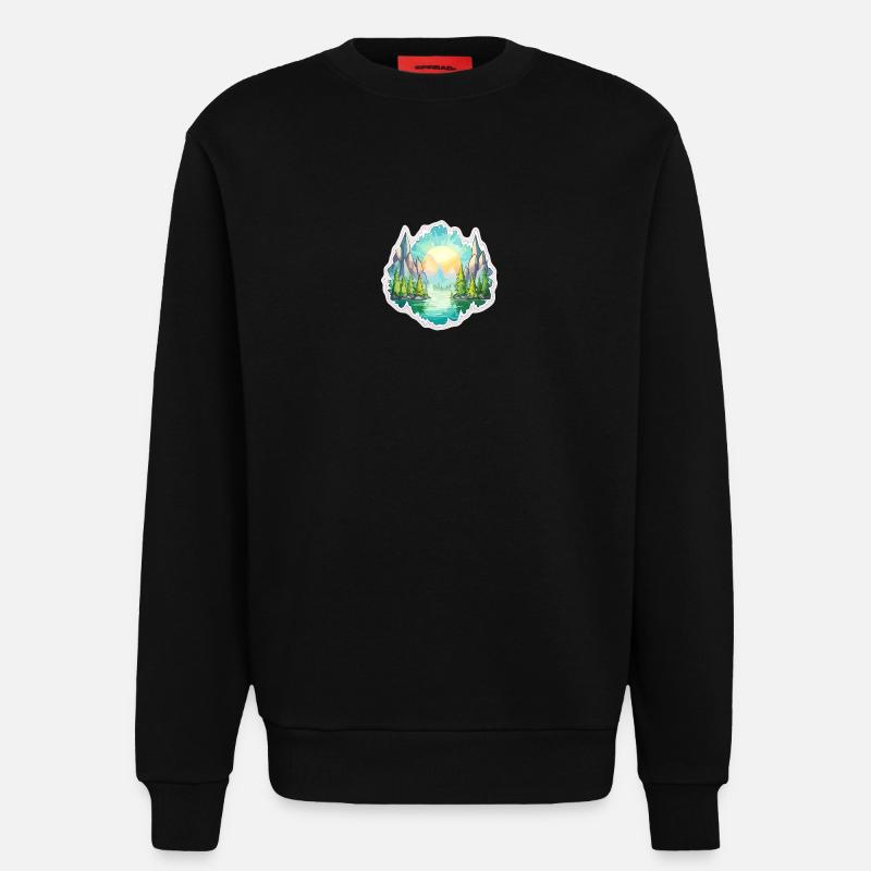 Landschaft - Illustration - Sweatshirt - made by SPREAD  - SOLID BLACK
