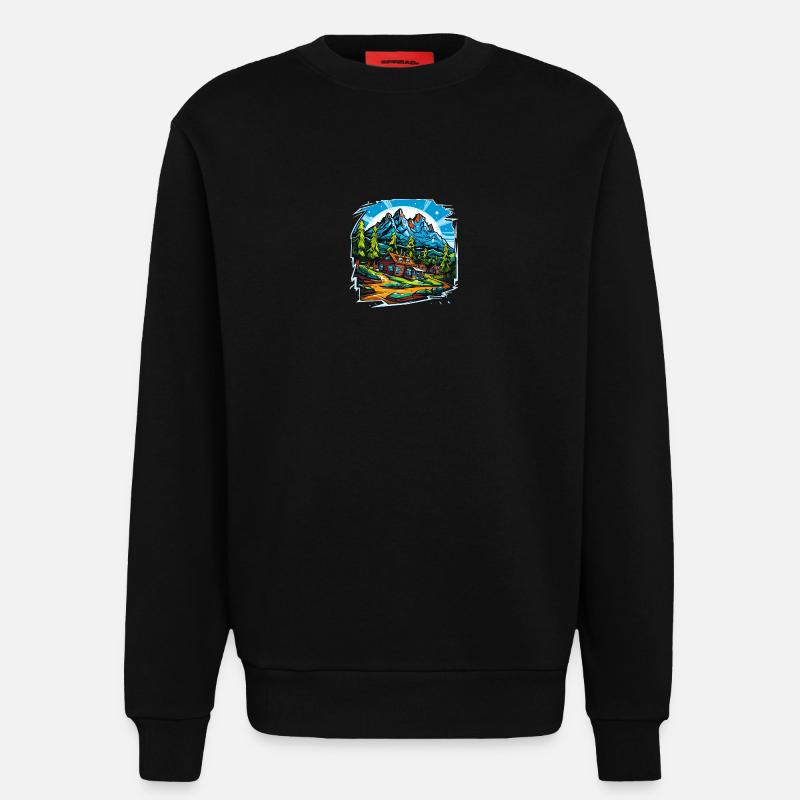 Landschaft - Illustration - Sweatshirt - made by SPREAD  - SOLID BLACK