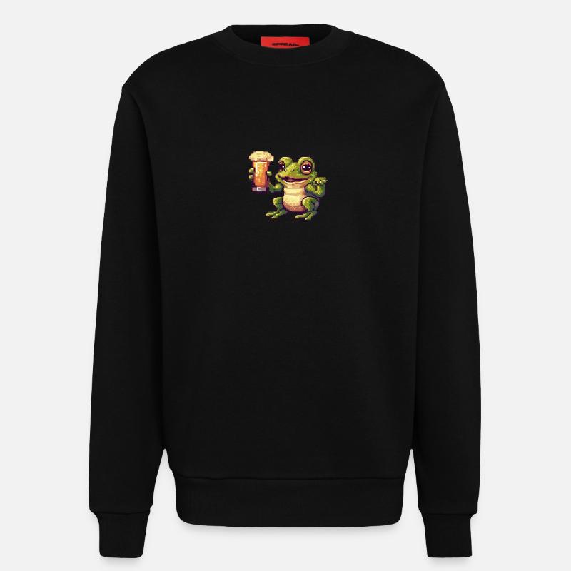 Frosch Pixel Bier - Sweatshirt - made by SPREAD  - SOLID BLACK