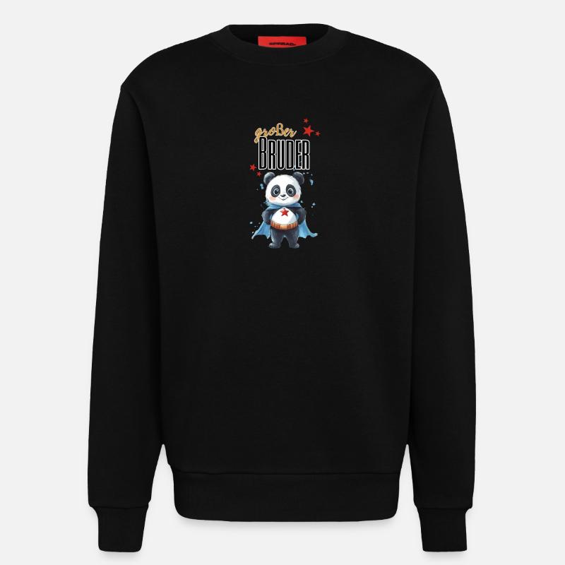 Großer Bruder Panda Superheld - Sweatshirt - made by SPREAD - SOLID BLACK