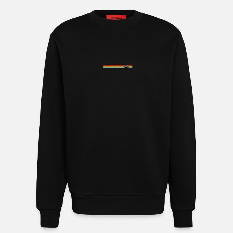 Retro Stripes Bicycle on Gradient Banner - Sweatshirt - made by SPREAD - SOLID BLACK