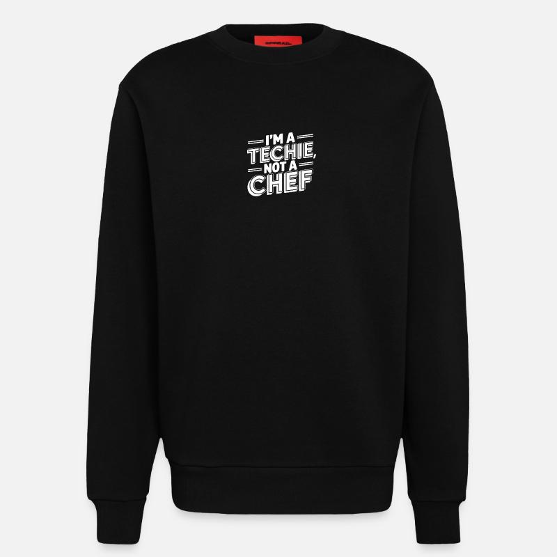 Technicien Pas Chef Technicien Programmeur IT - Sweat bio décontracté fabriqué en UE - SOLID BLACK