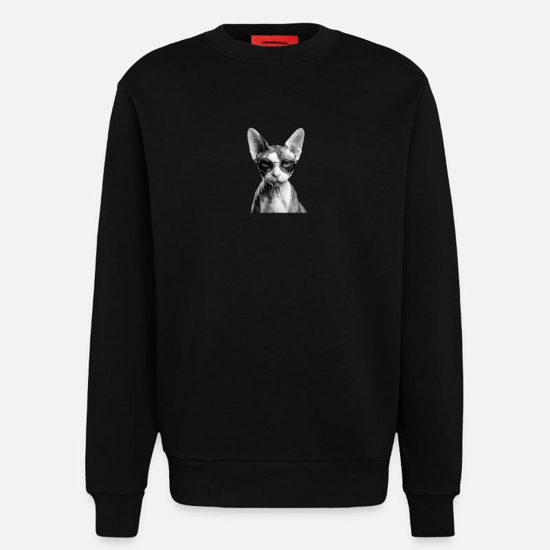Sphynx peu impressionné - Sweat bio décontracté fabriqué en UE - SOLID BLACK